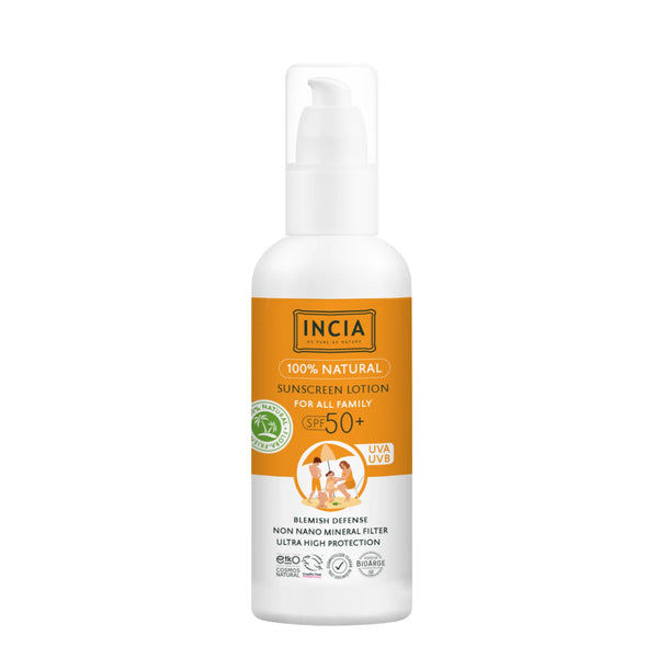 Natural Sun Lotion For The Whole Family – UVA UVB 50SPF 100mL With Anti-Blemish Filter