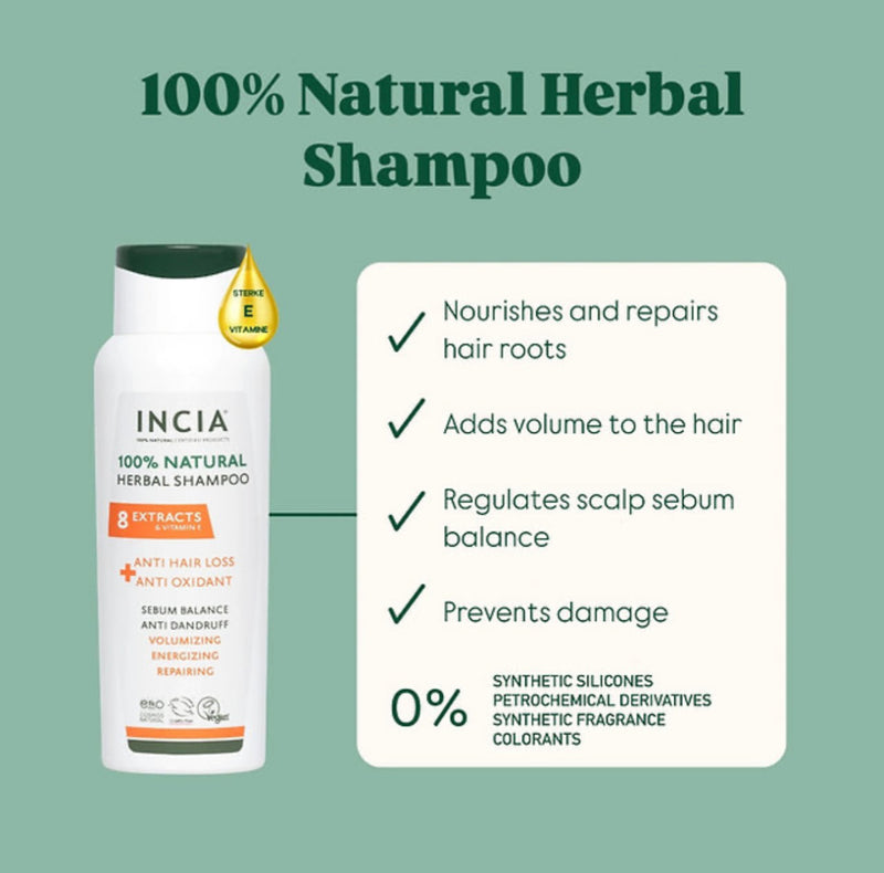 INCIA Natural Anti-Hair Loss Herbal Shampoo 275mL