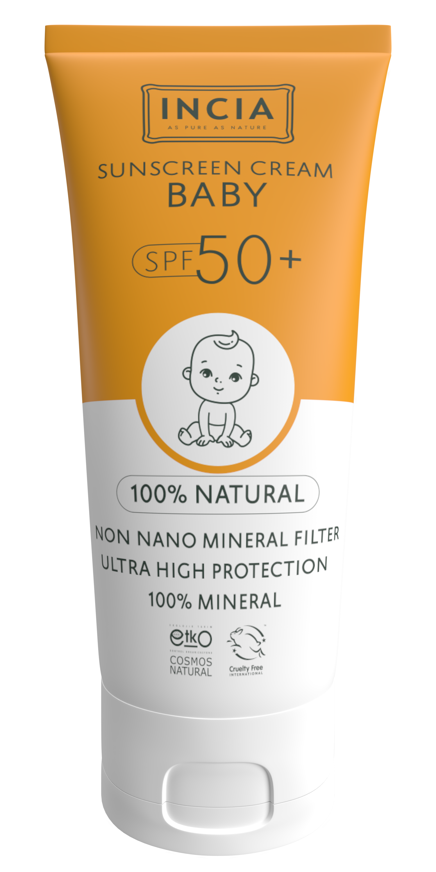Natural Baby Sunscreen Anti Blemish High Protection SPF50 UVA UVB 50mL with Mineral Filter