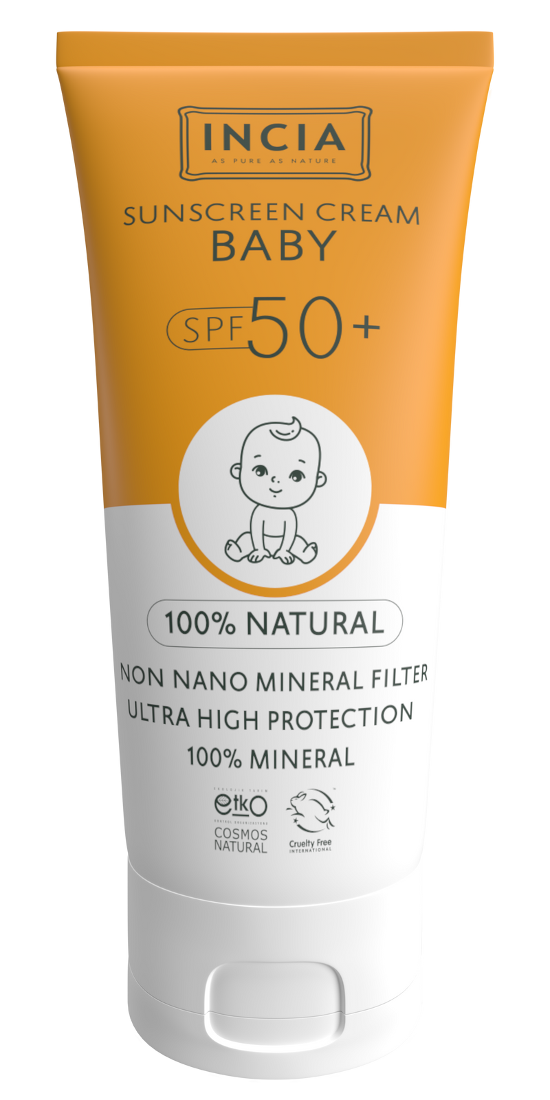 Natural Baby Sunscreen Anti Blemish High Protection SPF50 UVA UVB 50mL with Mineral Filter