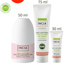 Natural Maternity Care Set – Natural Roll-On, Stretch Mark Cream and Nipple Care Cream
