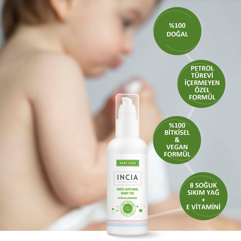 Natural Baby Oil Organic Baby Massage Oil with Jojoba Paraffin Free Herbal Vegan 110mL