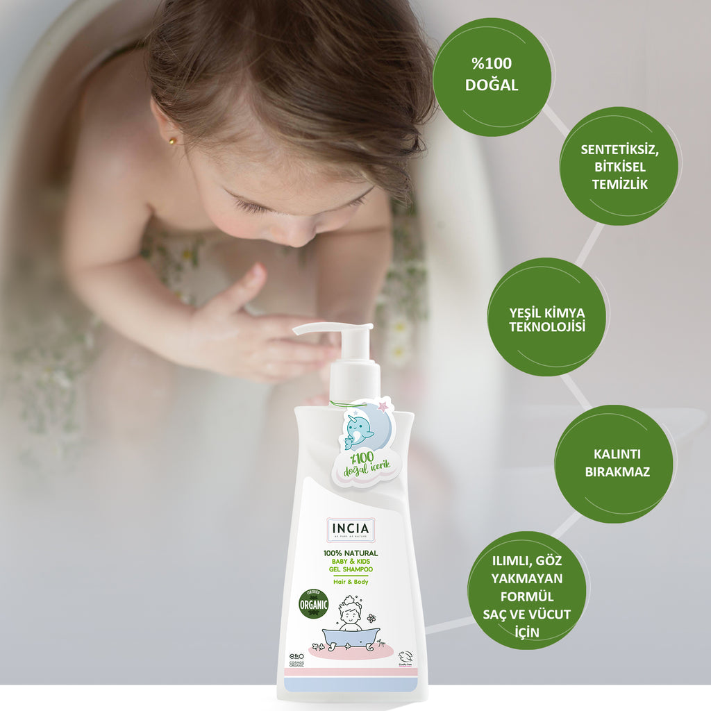 Natural Organic Baby And Kids Gel Shampoo for Hair & Body 350mL