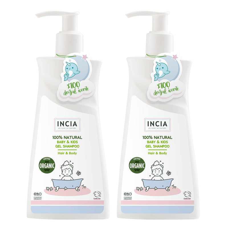 Natural Organic Baby And Kids Gel Shampoo for Hair & Body 350mL x 2