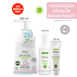 Natural Newborn Baby Care Set – Baby Shampoo, Baby Massage Oil and Anti-Diaper Rash Gel Cream