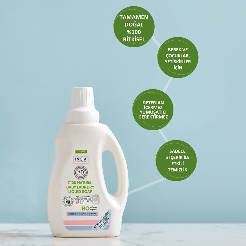 Natural Baby Laundry Soap Lavender with Fabric Softener 750mL & Baby Dish Soap 500mL Set